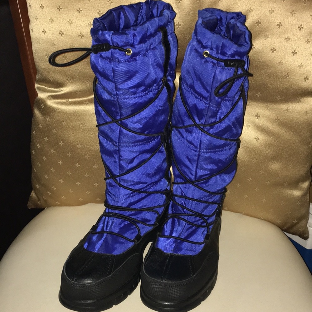 Ralph Lauren Quincy Blue Winter Boots sz 7.5 Women